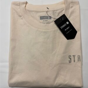 Stance Men’s Crew T-Shirt in Pale Cream with Brand New w/ Tags